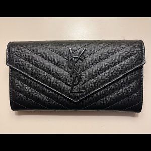 Saint Laurent black monogram quilted wallet